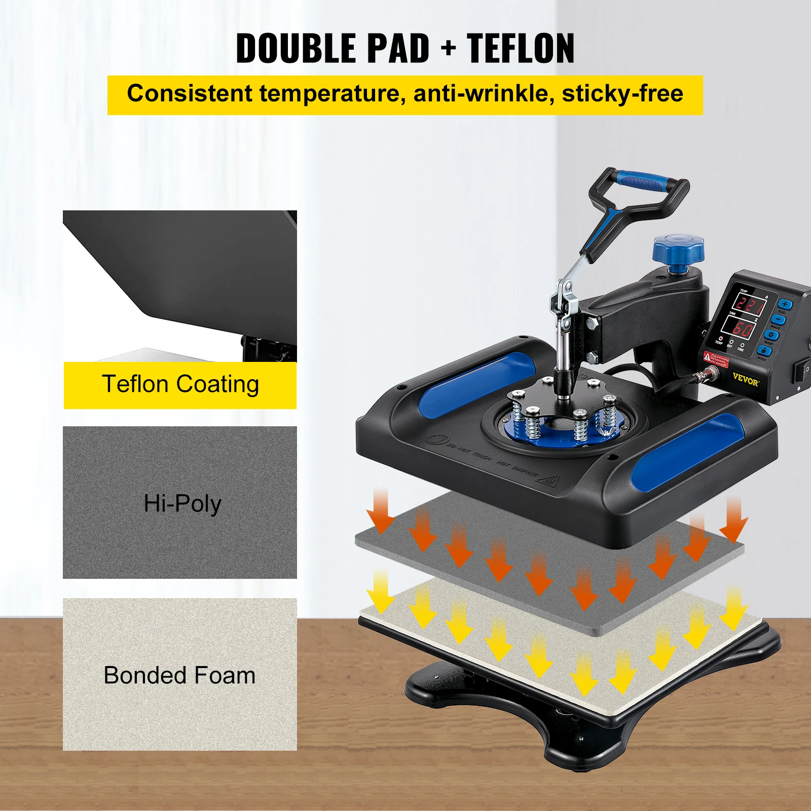 Presse à Chaud 8 En 1 VEVOR - Machine Sublimation Professionnelle Pour T-Shirts Et Tasses