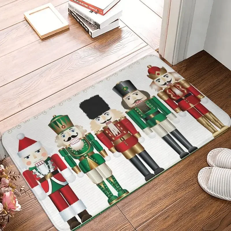 

Merry Christmas Nutcrackers Doormat Mat Anti-Slip Nutcracker Soldier Doll Gift Kitchen Bathroom Living Room Rug Carpet 40*60cm