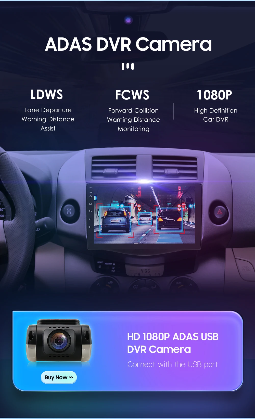 Hizpo 8+128GB Android 13 For Toyota RAV4 2006-2012 Car Radio Multimedia Player AI Voice Control Navigation GPS Wireless Carplay