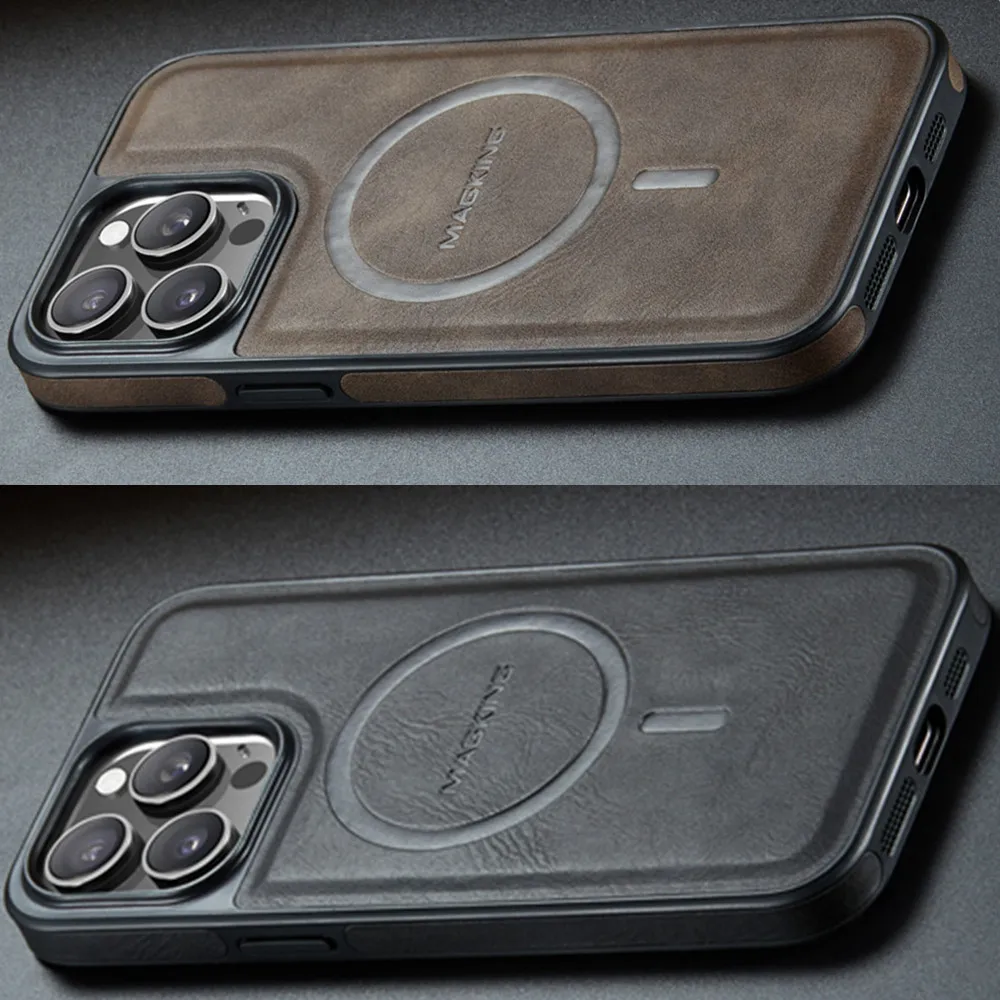 1PC Premium Magnetic PU Leather Case iPhone 17e 16 15 14 13 12 ProMax 17 Pro Max Shockproof Cover