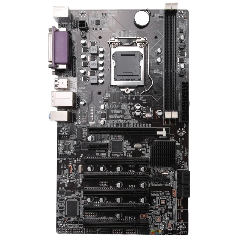 

H61 DVR Security Monitoring Motherboard LGA1155 DDR3 5 PCI Express 16X Slots Industrial Desktop Computer Motherboard