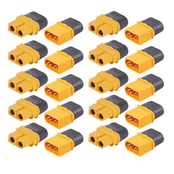 XT60H Connector Plug Set with Sheath Housing for RC Lipo Battery Applications (10 Pairs XT60H)