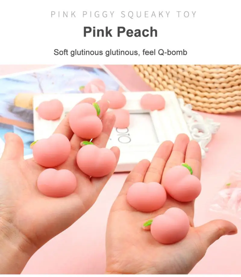 New Squeeze Funny Toy  Anti-stress Mini Peach Stress Relief Squeeze  Gag Novelty Children Kids TPR Soft Rubber Vent Cute Toys squeeze toy eyes pop out