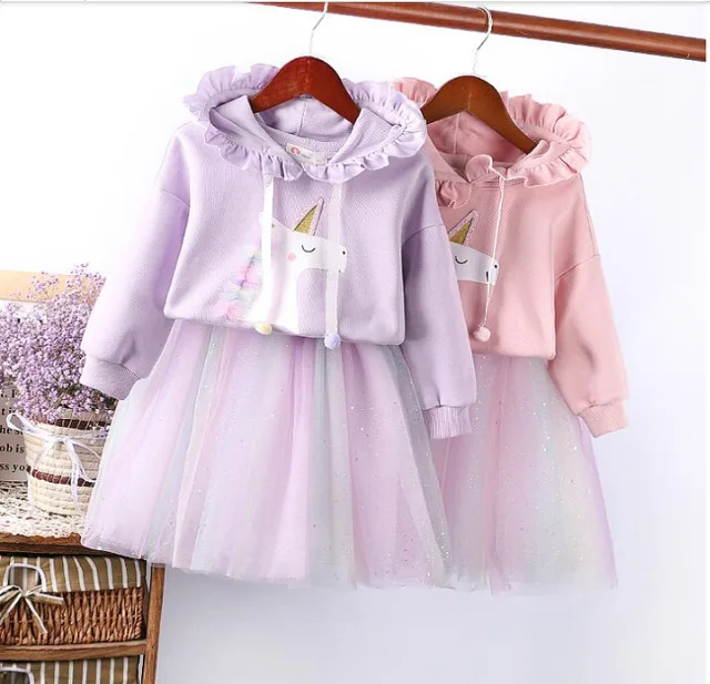 Spring Autumn New Girls Cartoon Hooded Sweater Shirts