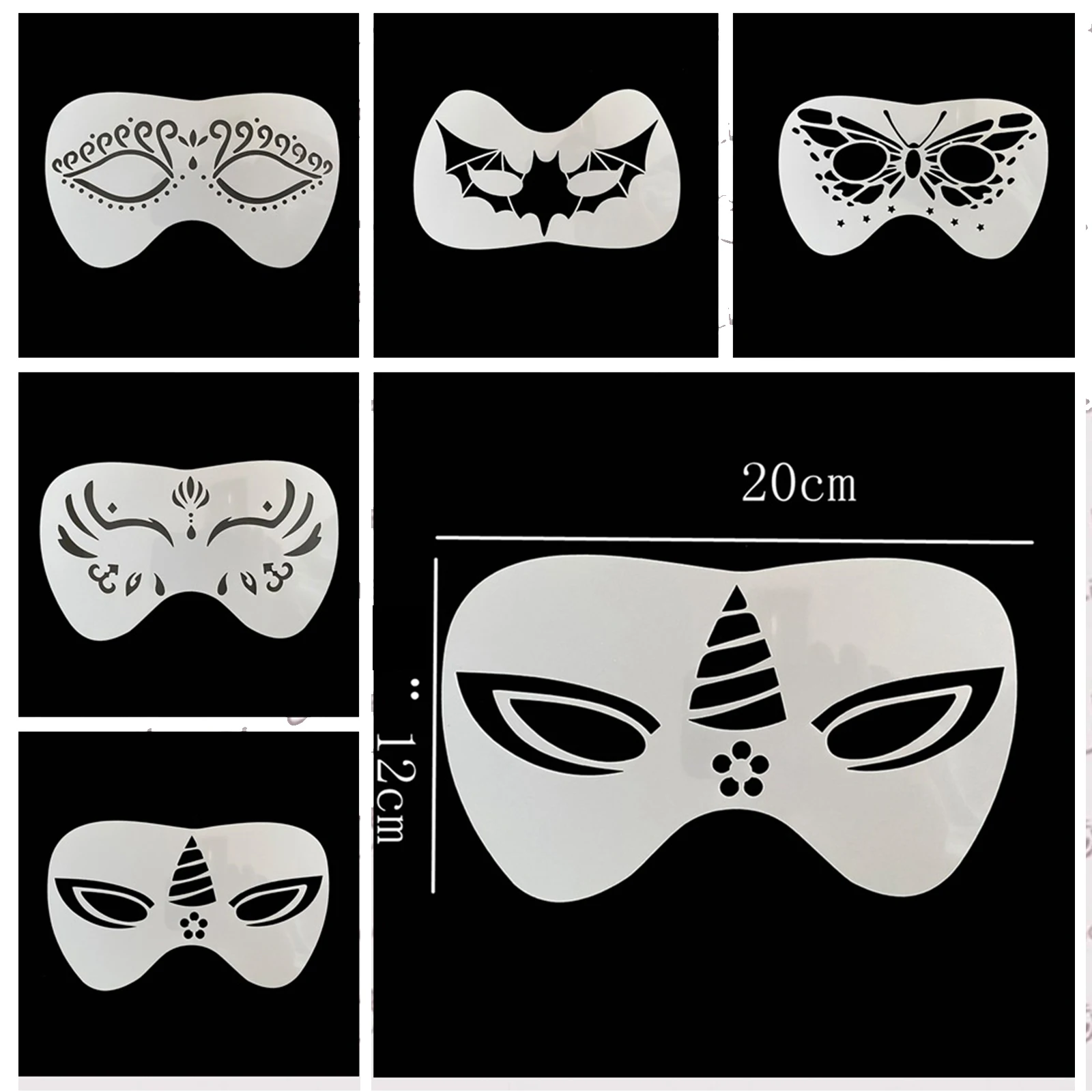 Face Painting Templates for Holiday Halloween Premium Material Multiple Pattern DIY Party Makeup Supplies Lightweight Reusable 3