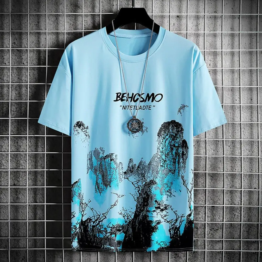 

Casual Men Suit Casual Three-piece Suit Men's Summer Casual Outfit Set with O-neck Short Sleeve T-shirt Loose Fit Shorts for A