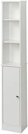 

Door Over-the-Toilet Bathroom Spacesaver, Bath-Storage Shelves with Leg Extensions, White Bathroom organizer and storage contain