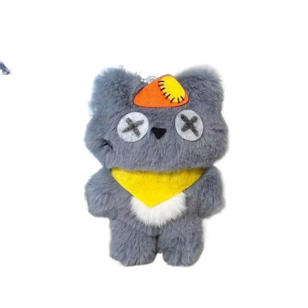 Push To Sound Squeeze Squeak Plush Keychain Chubby Comfort Plush Chubby Comfort Pendant Cartoon Stuffed Plush Grey Wolf Keyring