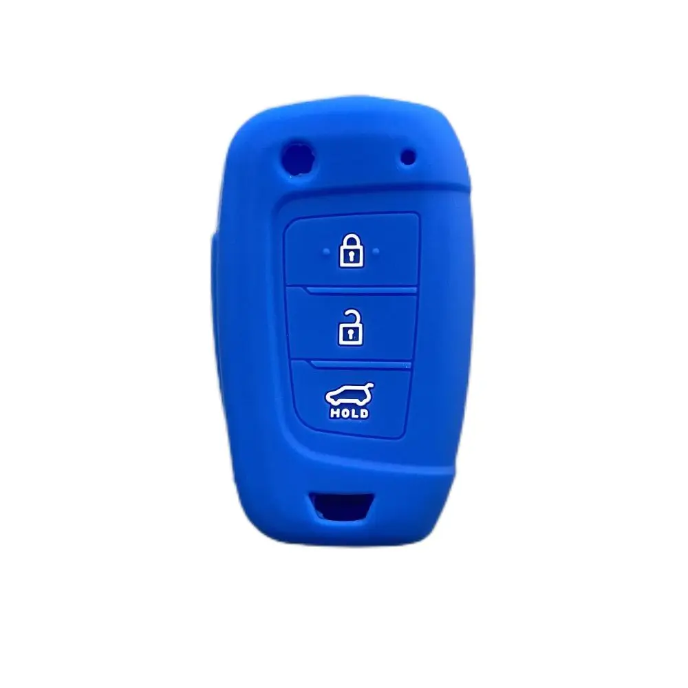 3 Buttons Silicone Car Key Cover Case Protector for Hyundai Solaris 2 Elantra I30 I35 I40 Tucson Kona Flip Remote Keychain Key Case Key Case Cover Car Key Shell