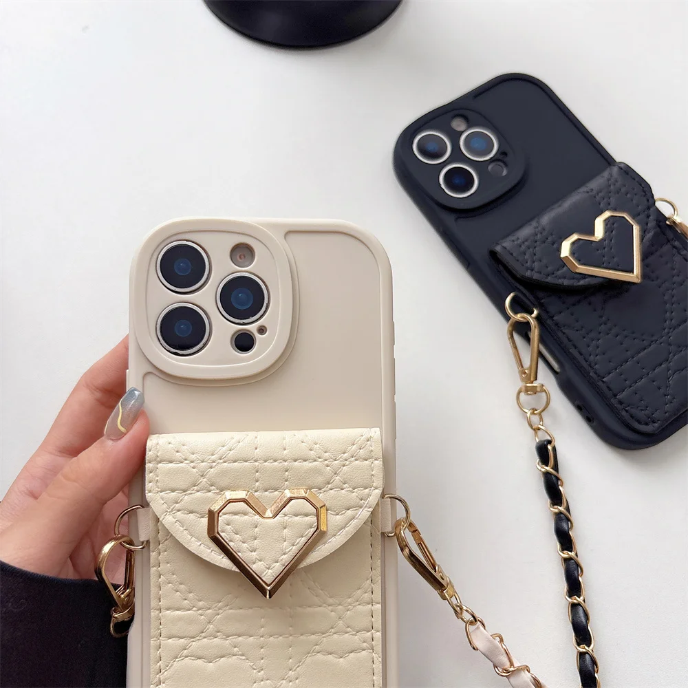 Leather Crossbody Wallet Card Holder Phone Case with Protective Cover