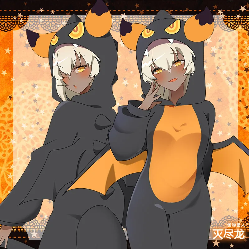 Anime Game Monster Hunter Zinogre Nergigan Cosplay Costume Kigurumi Adult Unisex Pajamas Flannel Jumpsuit Sleepwear Onesies