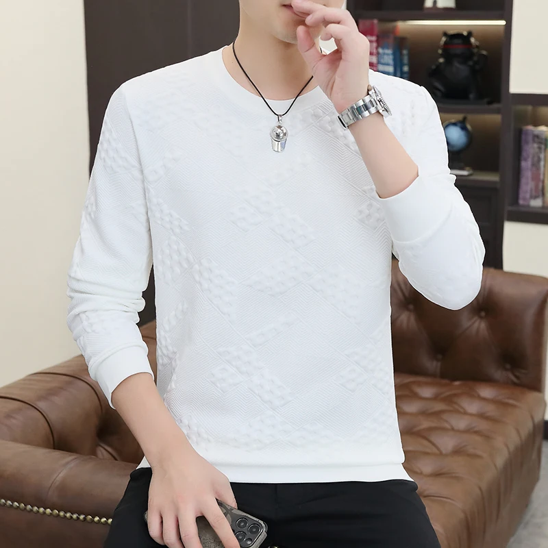 

Men's Autumn New Round Neck Fashion Trend Casual Long Sleeve Tee Pullover Tops