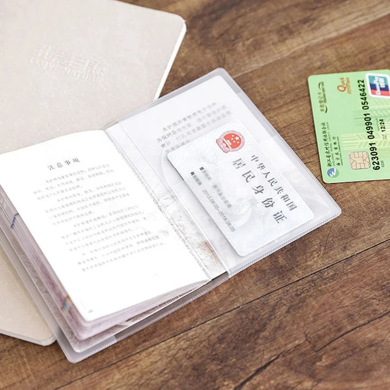 Passport Cover Transparent PVC Women Men Travel Passport Cover Bag Waterproof Protective Sleeve ID credit Card Holder