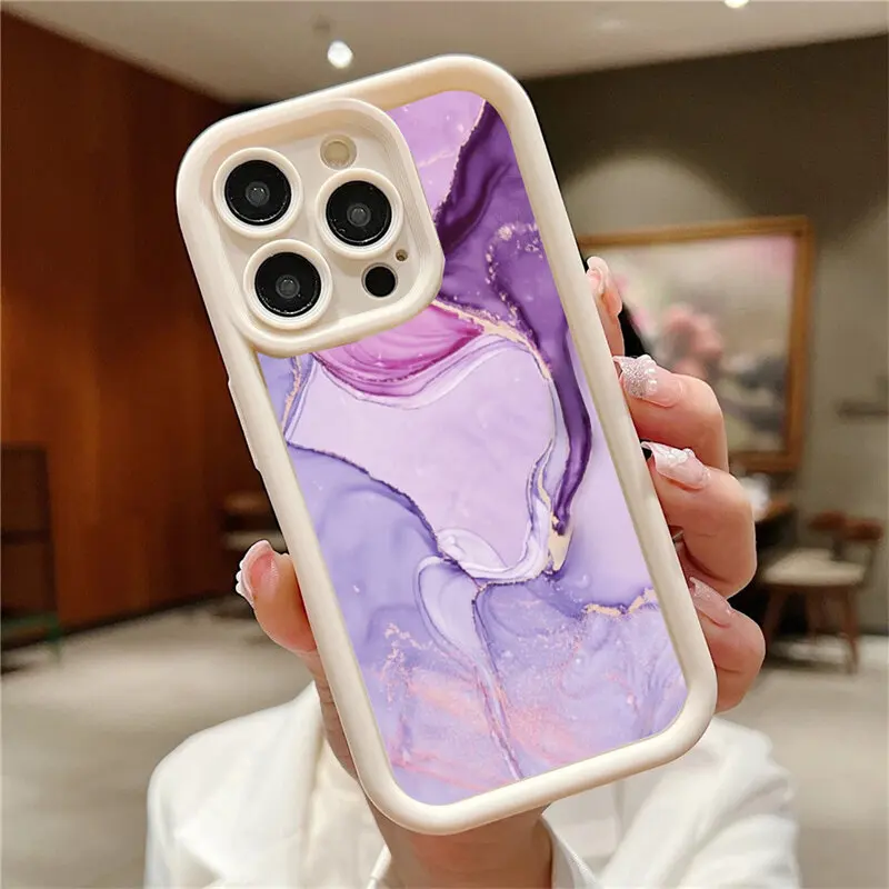 Colored Marble Pattern Phone Case Cover
