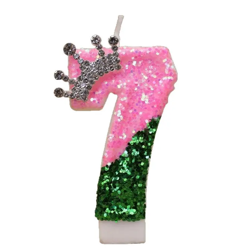 Vibrant Digital Birthday Candle Crown Cake Decoration