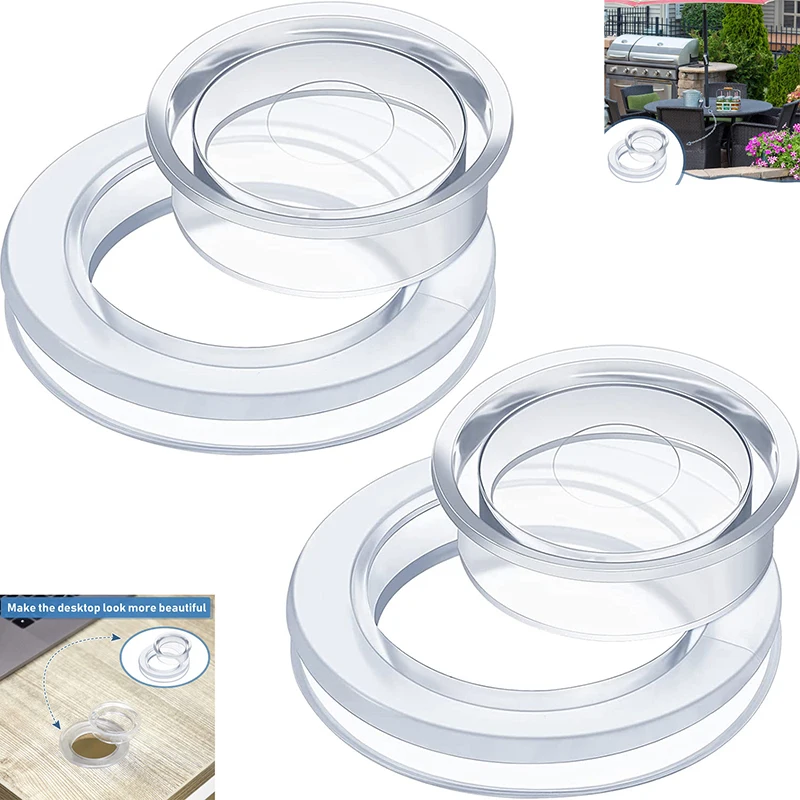 Outdoor Garden Patio Table Sunshade Silicone Clear Sun Umbrella Hole Ring With Cap Sleeve