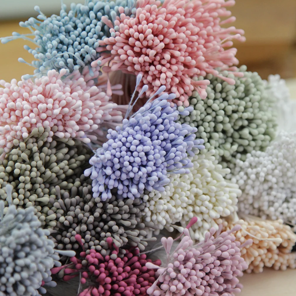 360pcs 2mm Moulti 옵션 인공 꽃 수술 미니 진주 꽃 pistil 웨딩 파티 홈 인테리어 DIY 액세서리