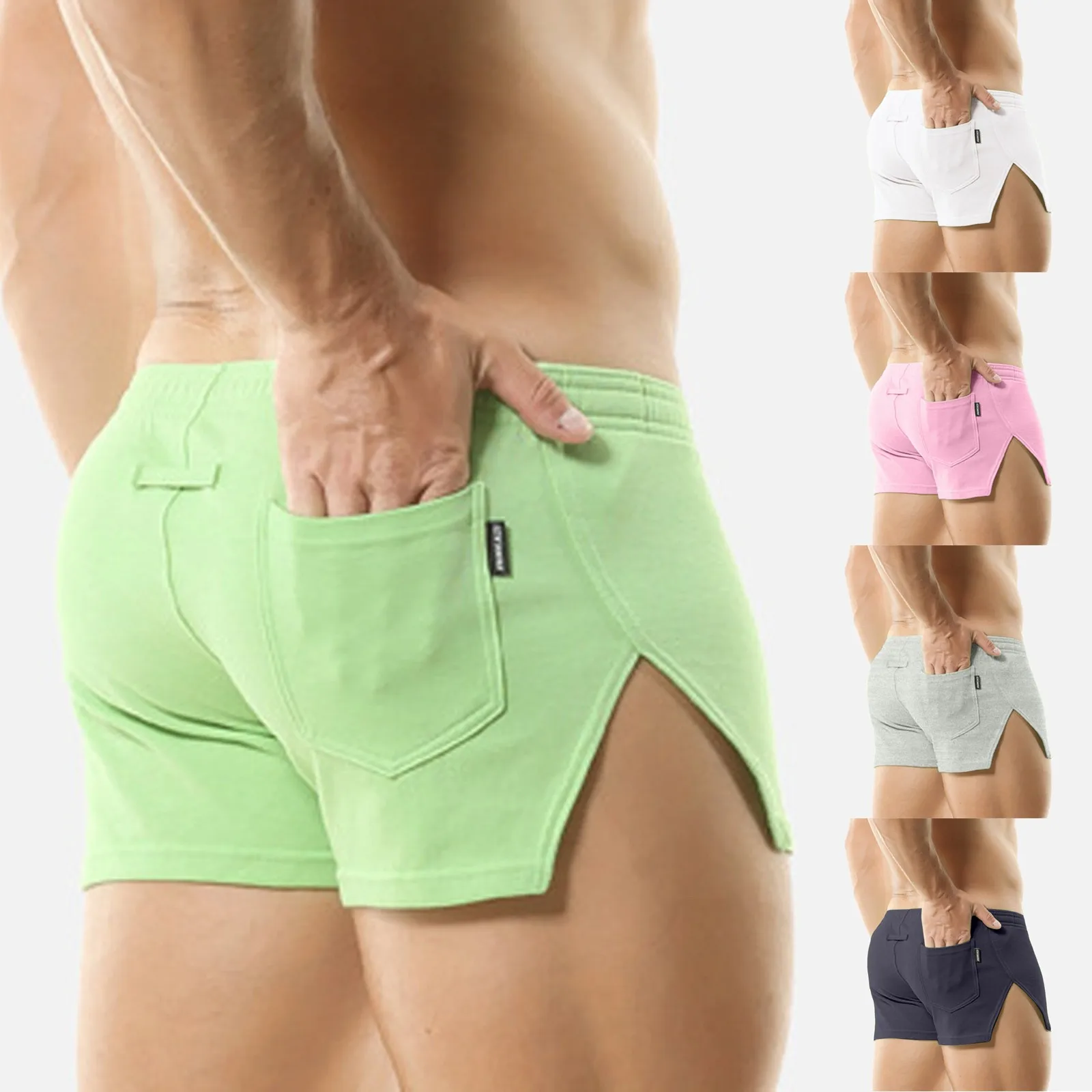 Male Casual Pants Solid Color Trend Youth Summer Mens Sweatpants Fitness Running Shorts Summer Brand New Beach Pants 6