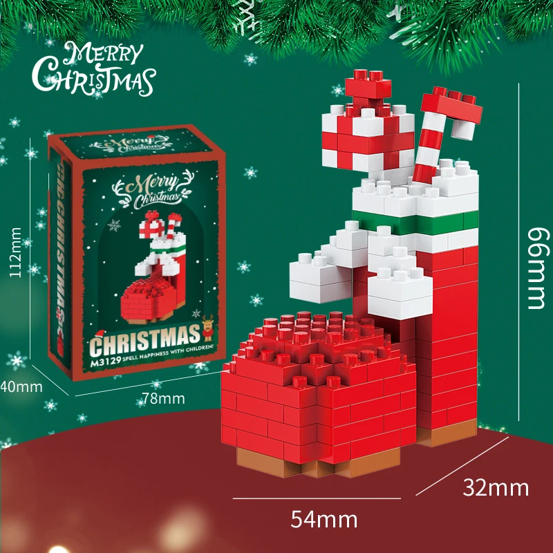 Festive Holiday Tree Particle Building Set - Creative Micro Bricks Educational Toy
