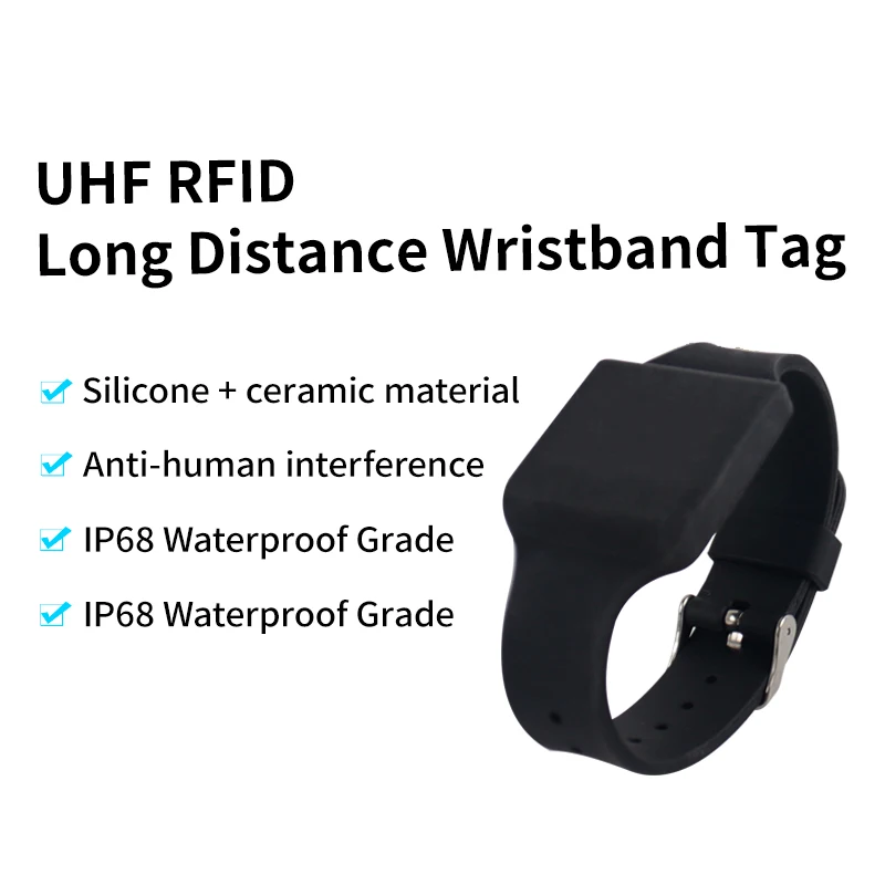 UHF RFID 세라믹 원격 손목밴드 태그, 방수 실리콘 소재로 제작, 창고 관리용으로 맞춤 제작 가능