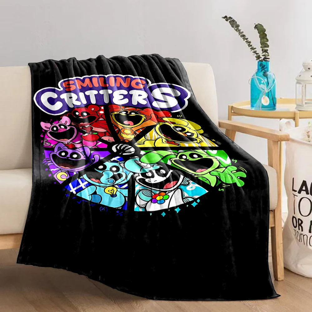 S-Smiling C-Critters Horr0r Game Cartoon Flannel Blanket for Bed Bedroom Sofa Picnic,Throw Blanket for Cover Outdoor Leisure Nap 2