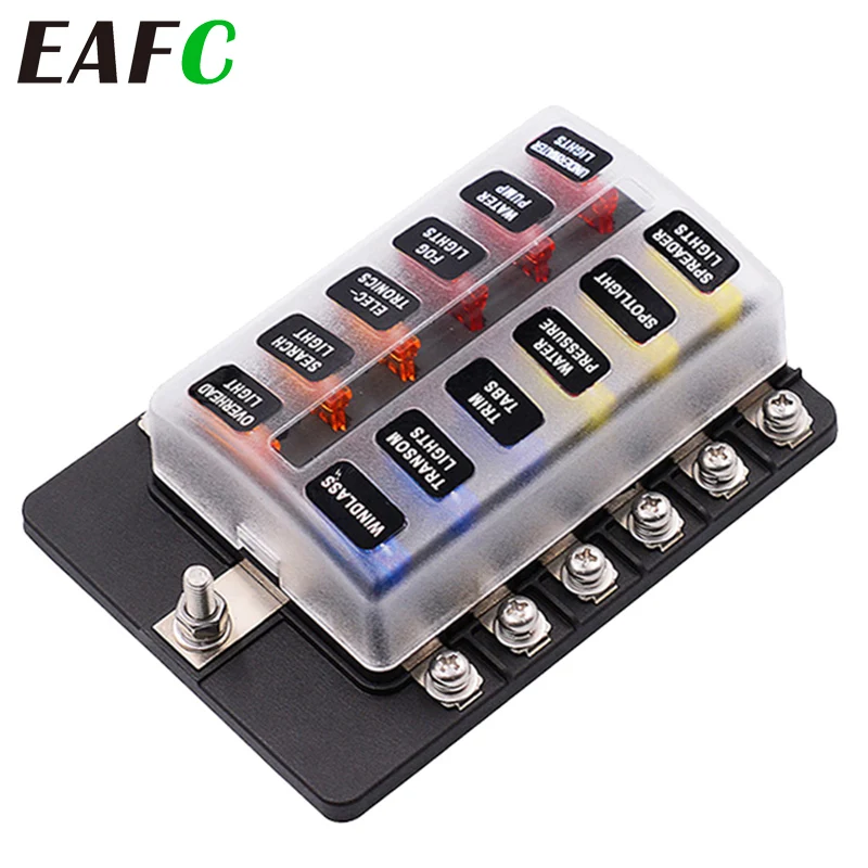 Maso Car Fuse Box 12v 24v Volt 8 Way Heavy Duty Standard Blade Fuse Box Holder kit car Van Marine Maso Car Fuse Box 12v 24v Volt 8 Way Heavy Duty Standard Blade Fuse Box Holder kit car Van Marine
