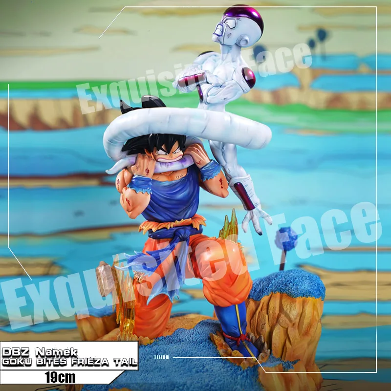 

26CM Dragon Ball Z Figure Namek Son Goku Bites Frieza Tail Figurine GK Statue Pvc Action Figures Collection Model Toy Gifts