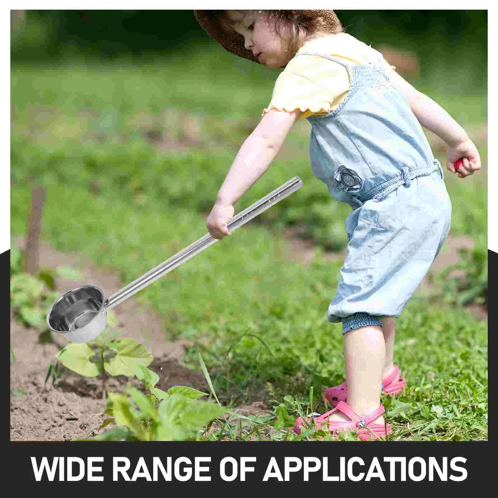 Stainless Steel Water Ladle Handle Thickened Scoop for Plant Vegetable Watering Home Cleaning Kitchen Bathrooms