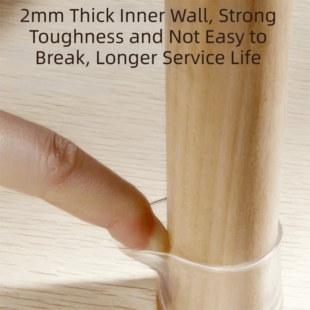 Silicone Material Silicone Chair Leg Protectors Felt Surface 15-25° Slanted Non-Slip Floor Protectors Flexible Design