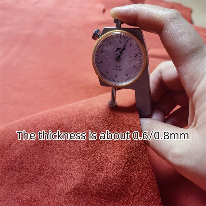 오렌지 프로스트 스킨, 0.6mm, 0.7mm 첫 번째 레이어 가죽 진짜 가죽 원단. 수제 DIY 내부. 전체 양가죽