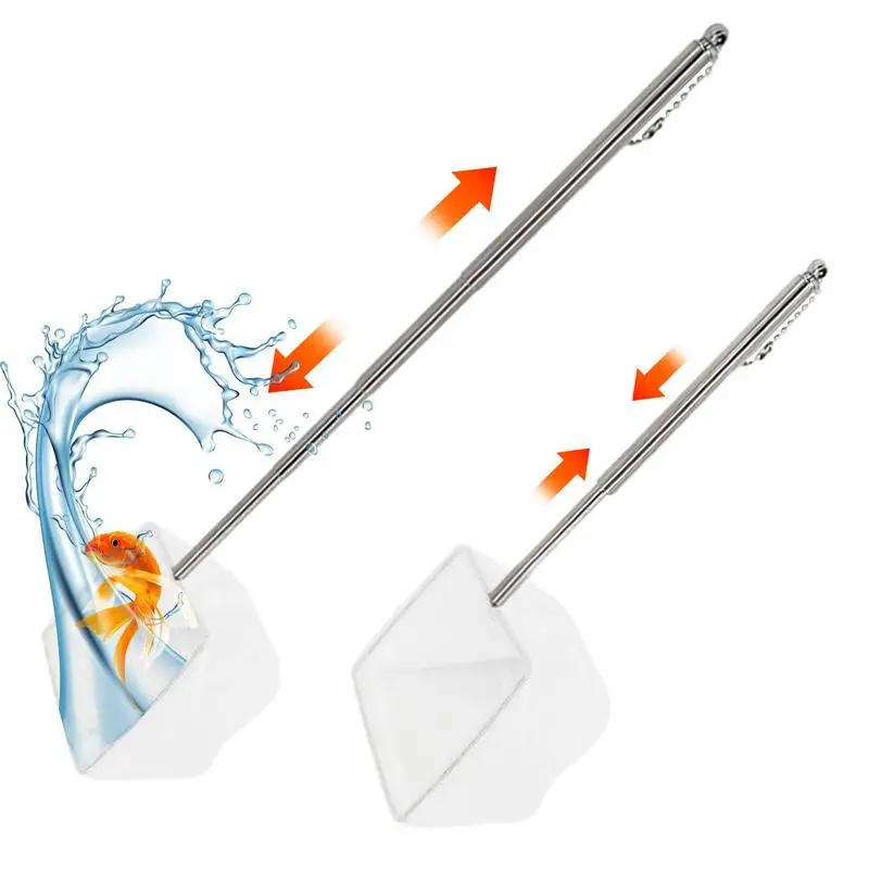 Fish Tank Net With Adjustable 5-15 Inch Long Handle Small Aquarium Net  Goldfish Pond Net Shrimp For Small Pond And Pool - AliExpress