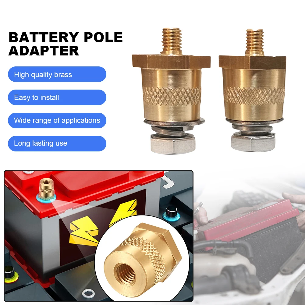 2Pcs Auto Universal Batterie minderer Reinem Kupfer Terminal Stecker M8  (5/16 ) externe gewinde Adapter - AliExpress