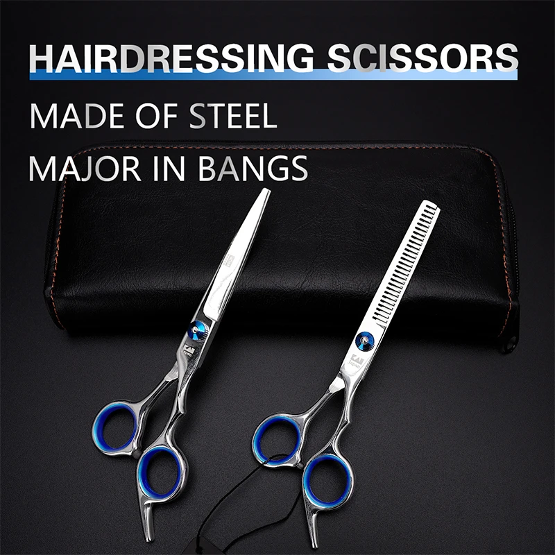 Sharp Stainless Steel Hairdressing Scissors Professional 6.0 Inch Hairdresser Cutting Thinning Shear Salon Hair Styling Tools