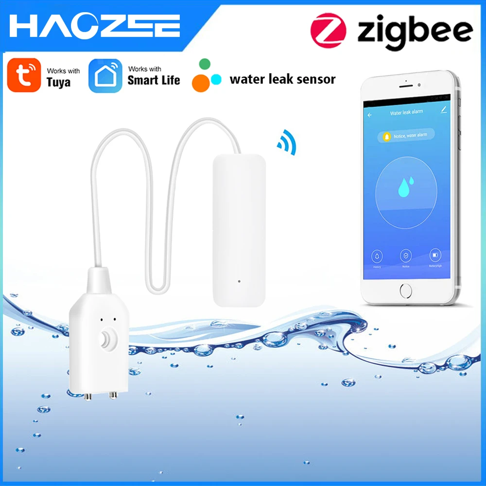 Tuya Zigbee Smart Home Water Sensor Leak Detector Flood Water Leakage