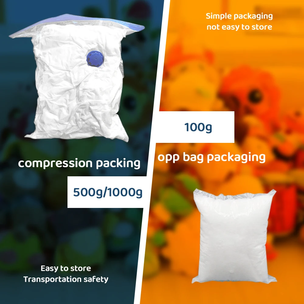 Polyester Filler Pillow Filling Material For Stuffed Animals Toys 100g 500g 1000g