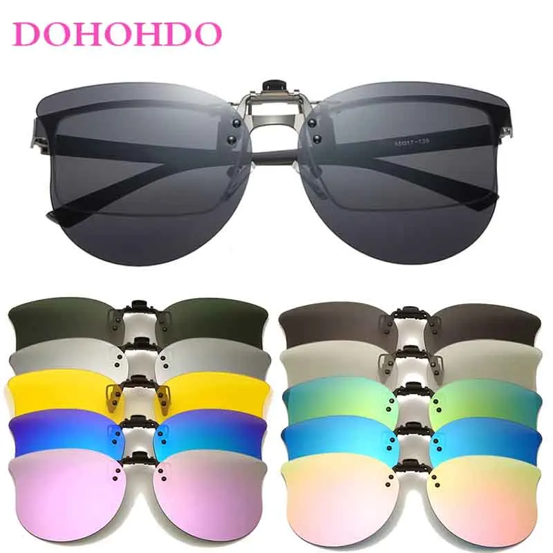 DOHOHDO Polarized Sunglasses Men Clip On Sunglasses Eyewear Accessories Photochromic Driving Goggles Women Cat Eye_voghion.com