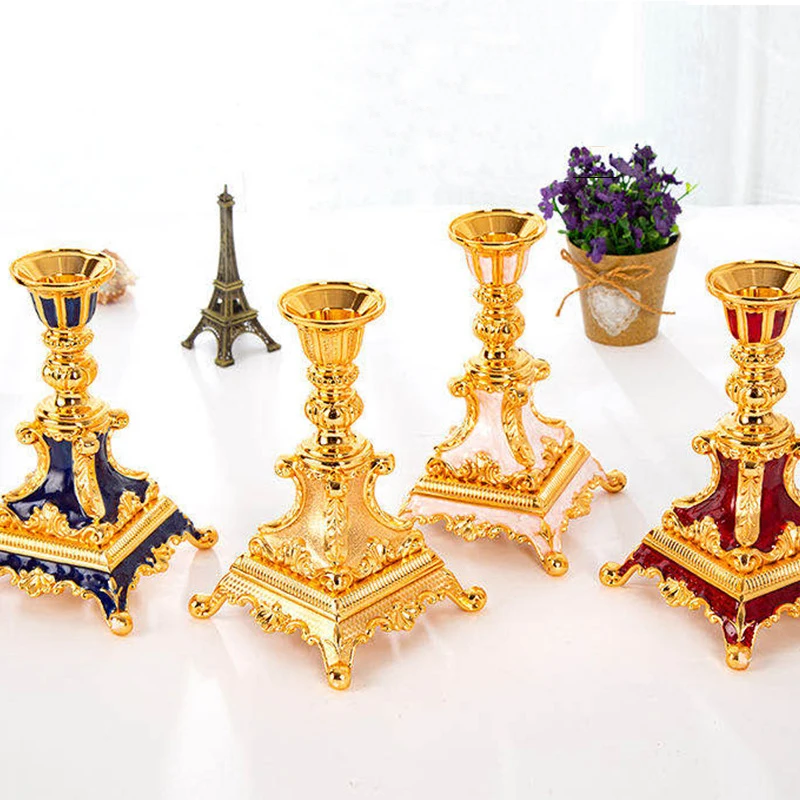 

PEANDIM European Classical Single Head Candlestick Home Wedding Decorations Stick Holder Crafts Hotel Metal Candle Holders