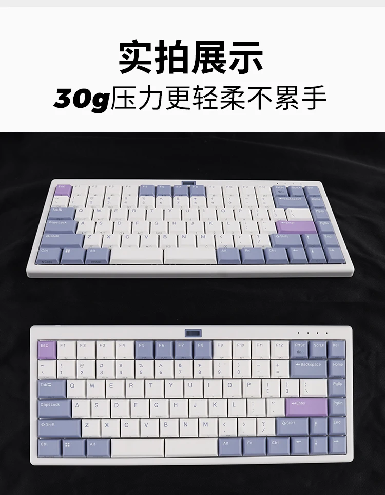 유선 8000hz NIZ Silent L99 L84 로우 프로파일 30g 커스텀 키보드, 조절 가능한 액추에이션, 사무실 및 게임용 저소음 타이핑