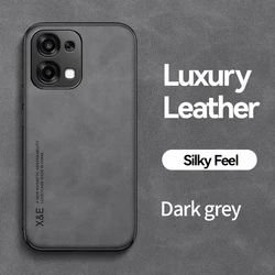 Luxury Leather Armor Case with Car Magnetic Holder - Soft Silicone Protection Phone Cover for OPPO A5X 4G (Dark grey)