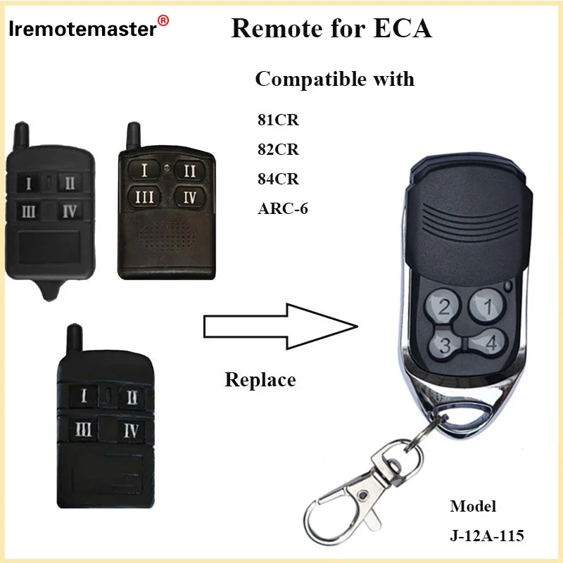 For ECA 81CR 82CR Garage Door Remote Control 433.92MHz Gate Door Remote Transmitter