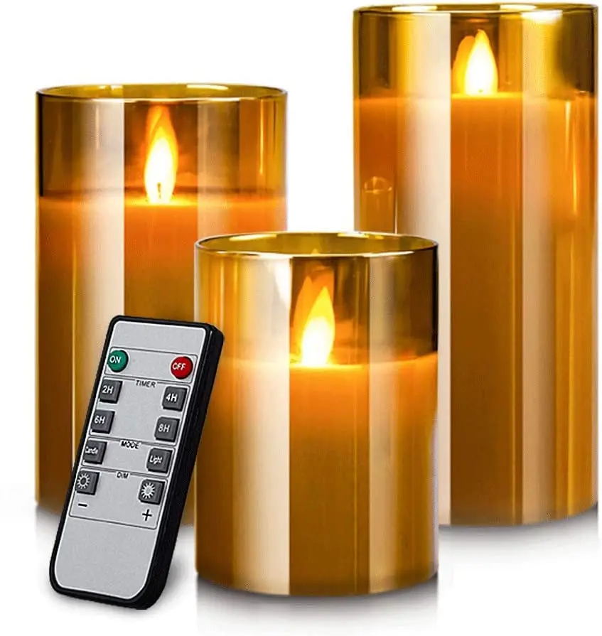 

3Pcs/Set Remote Control LED Flameless Candle Lights New Year Candles Battery Powered Led Tea Lights Easter Candle With Packaging