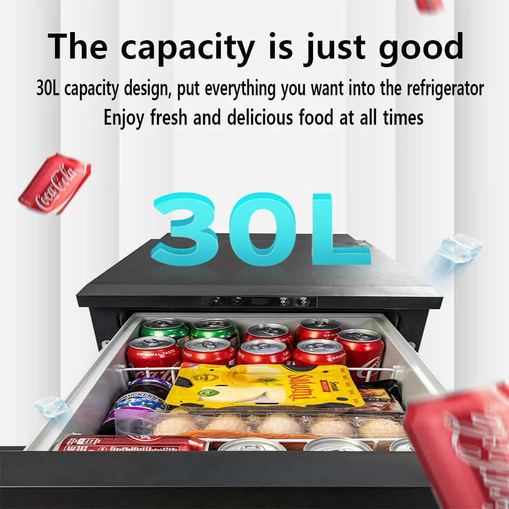 Alpicool Car Refrigerator D30 30L Drawer Freezer Cooler DC 12V 24V for RV Camping Home Use Vehicle Truck With Auto Compressor