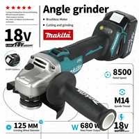 Makita DGA504 18V Brushless Lithium Electric Angle Grinder Rechargeable Polishing Machine Cutting Machine High Power