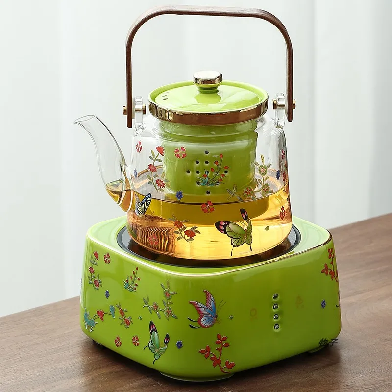 Electric Pottery Stove Tea Cooker Water Boiler High borosilicate Glass 820ml Kettle Ceramic Filter Steam extraction