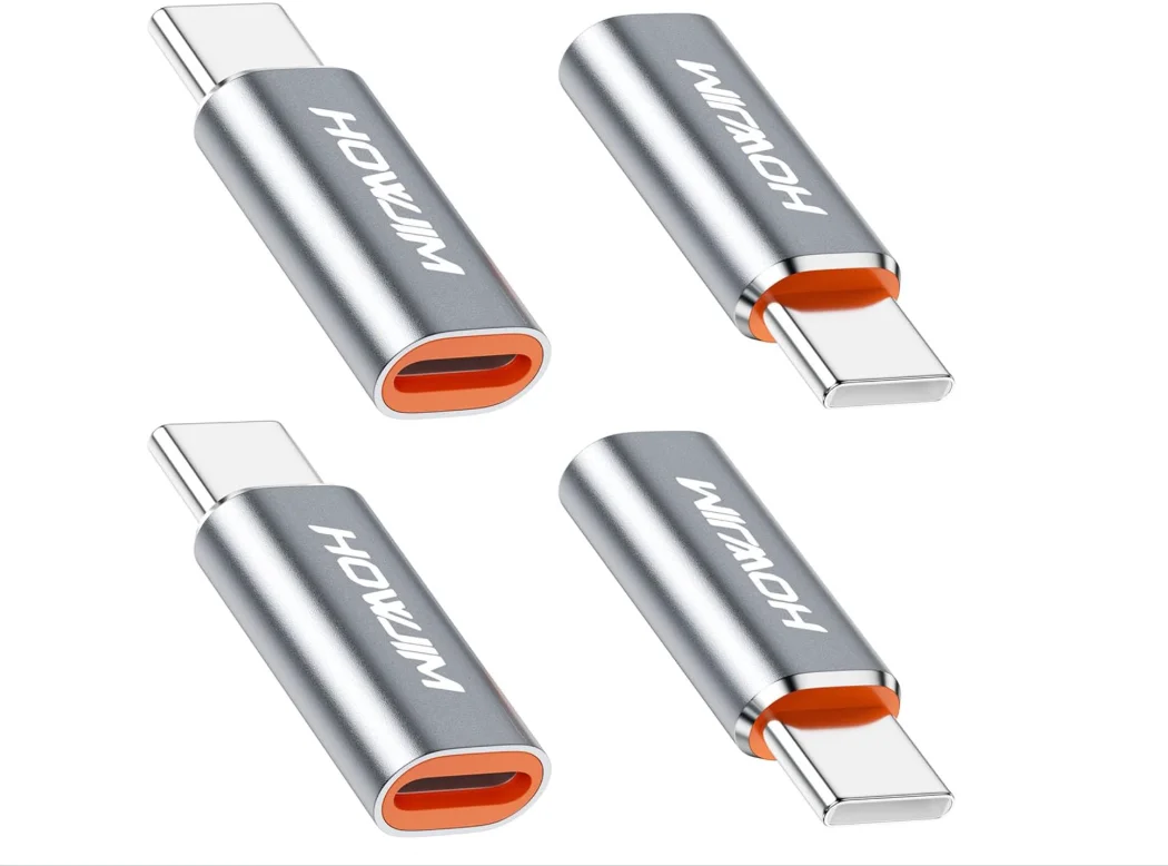 Fast Charging USB-C to Lightning Adapter Pack - 4 Count, 480Mbps Data Transfer, Charger Converter, Note: Not