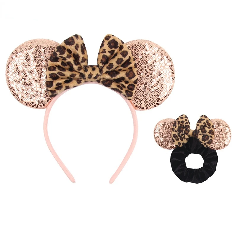 

Fashion Festival Mouse Ears Hair Band Set Girls Rope Ponytail Holder Headband Elastic Velve Ears Girls Hairband