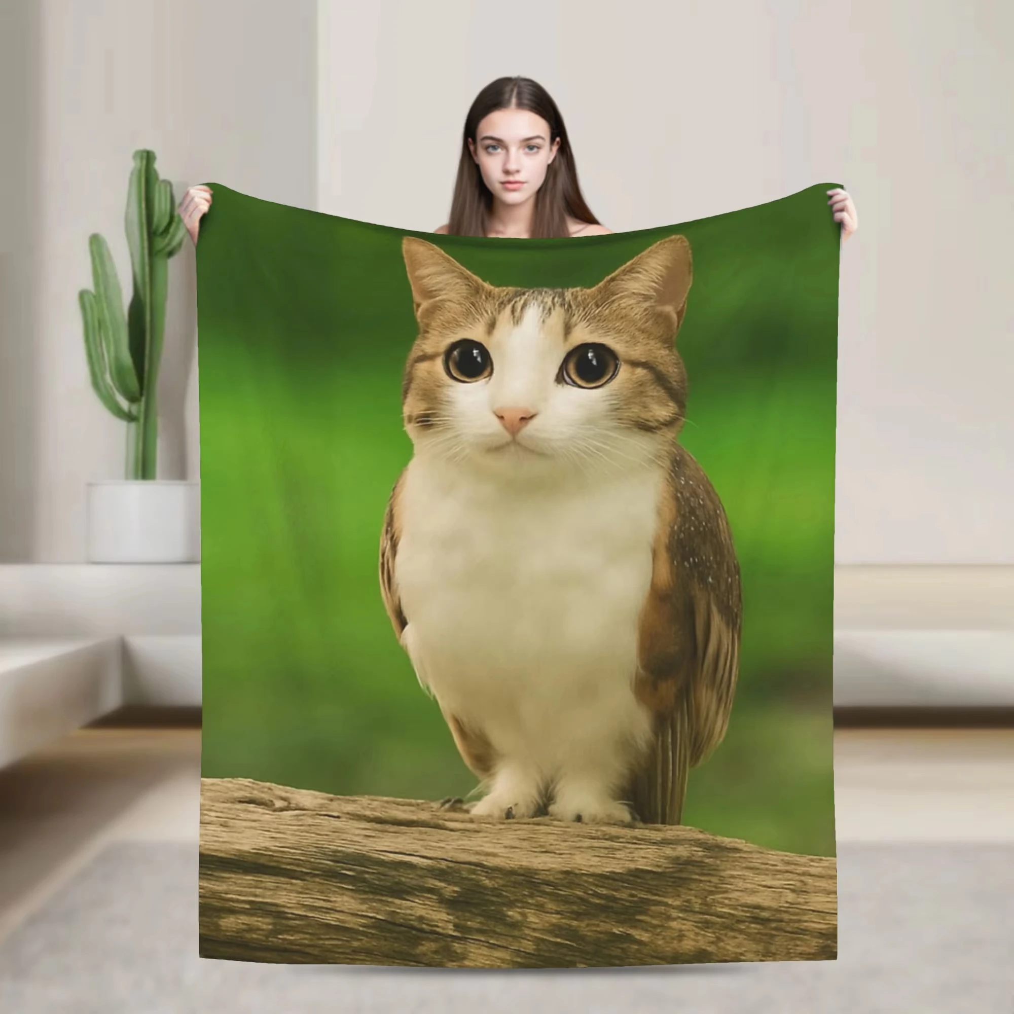 Internet Famous Meowl Cat Owl Meme Blanket Super Soft Velvet Lightweight For Sofa Bed Office Travel Picnic All Season Internet Famous Meowl Cat Owl Meme Blanket Super Soft Velvet Lightweight For Sofa Bed Office Travel Picnic All Season