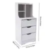 White Modern Style Nightstand Elegant Bedside Table Bedroom Furniture Cabinet With 3 Drawers 5