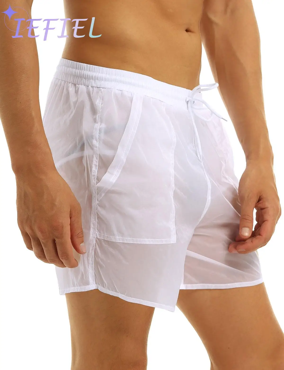 Pantaloncini Da Spiaggia Ad Asciugatura Rapida Con Coulisse Da Uomo Mutande Canottiere Da Wrestling Trasparenti Costume Da Bagno Con Slip In Rete Buli