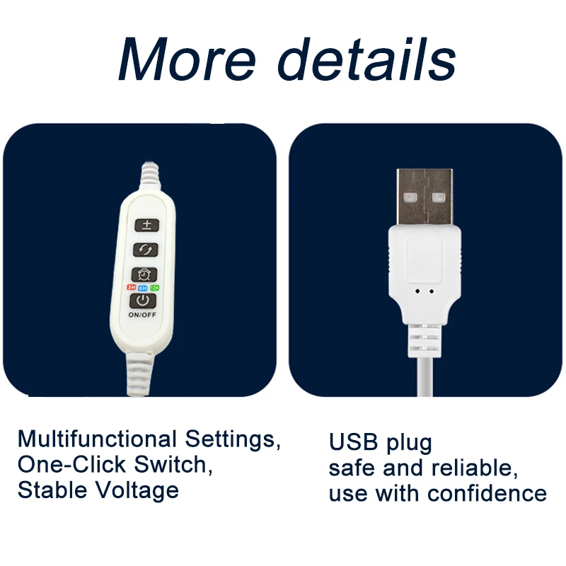 USB-Aquarium-Clip-Licht, dimmbare Farbe, LED-Aquarium-Licht für Wasserpflanzen wachsen, Landschaften, Dekoration mit Timer-Funktion – Detail 5